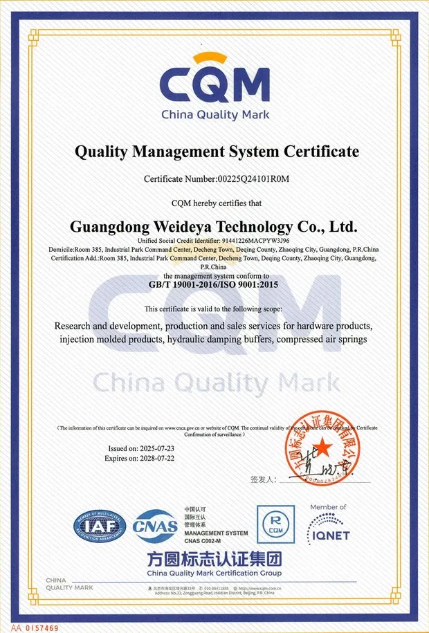 Quality Management System Certificate (English)